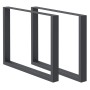 2 anthrazitfarbene Tischbeine aus Stahl (90x72 cm) für Esstische.