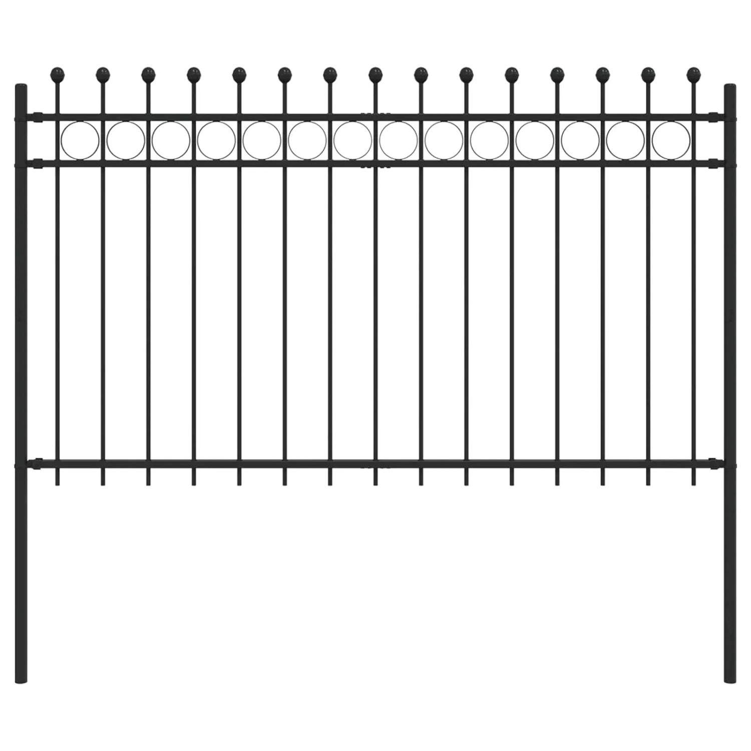 vidaXL Ringzaun Schwarz 200 x 130 cm Pulverbeschichteter Stahl 42030098