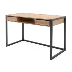 Furn.Design Schreibtisch Eiche Artisan und Grau 120 cm Schubkästen Industrial Malta