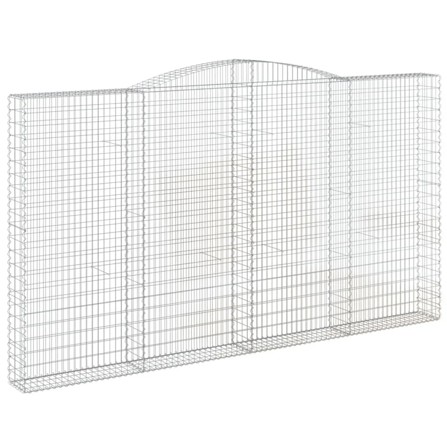 vidaXL Gabione mit Hochbogen 400x30x220/240 cm Verzinktes Eisen 153531