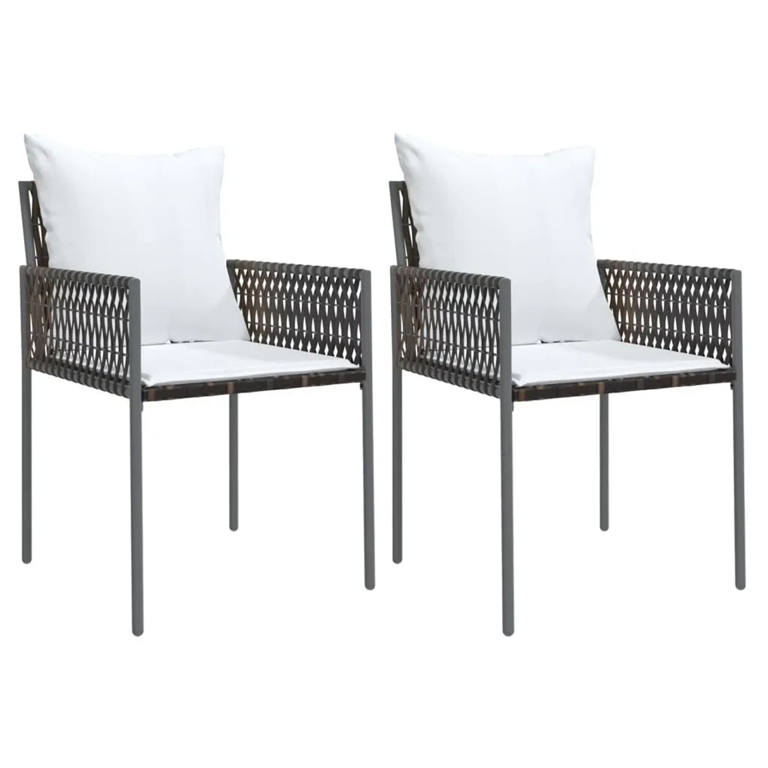 Furnicato Gartenstühle Mit Kissen 2 Stk Braun 54x61x83 Cm Poly Rattan