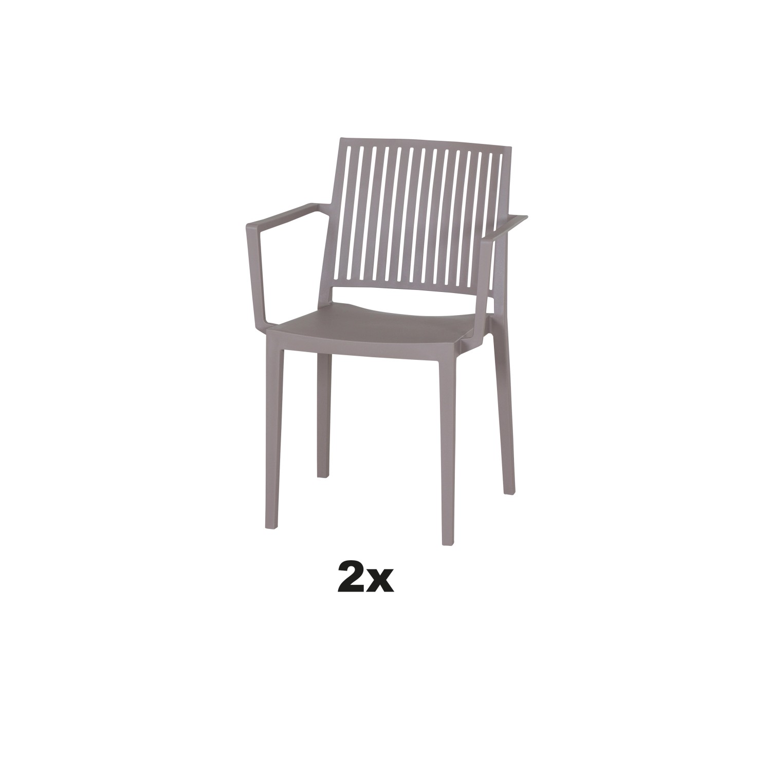 Siena Garden Stapelsessel-Set Lane 2-teilig Taupe