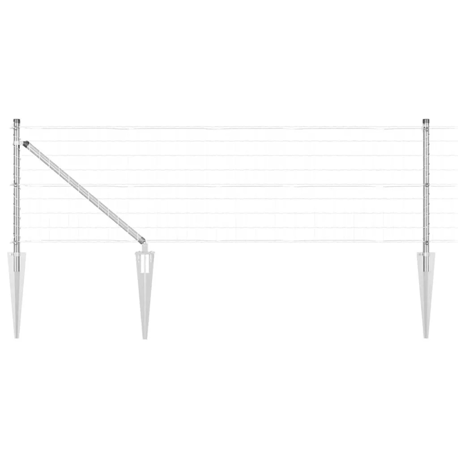 vidaXL Zaun mit Pfosten Silber 0,4 x 50 m Stahl 3350779 günstig online kaufen