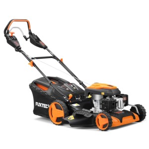 FUXTEC Benzin Rasenmäher FX-RM5196PRO, schwarz-orange, 50 cm Schnittbreite, 60 L Fangkorb, 4in1 Funktion.