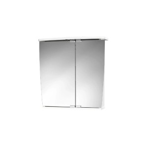 Jokey Spiegelschrank Numa, 58 cm, weiß mit LED-Beleuchtung. Bad Spiegelschrank mit zwei Spiegeltüren.