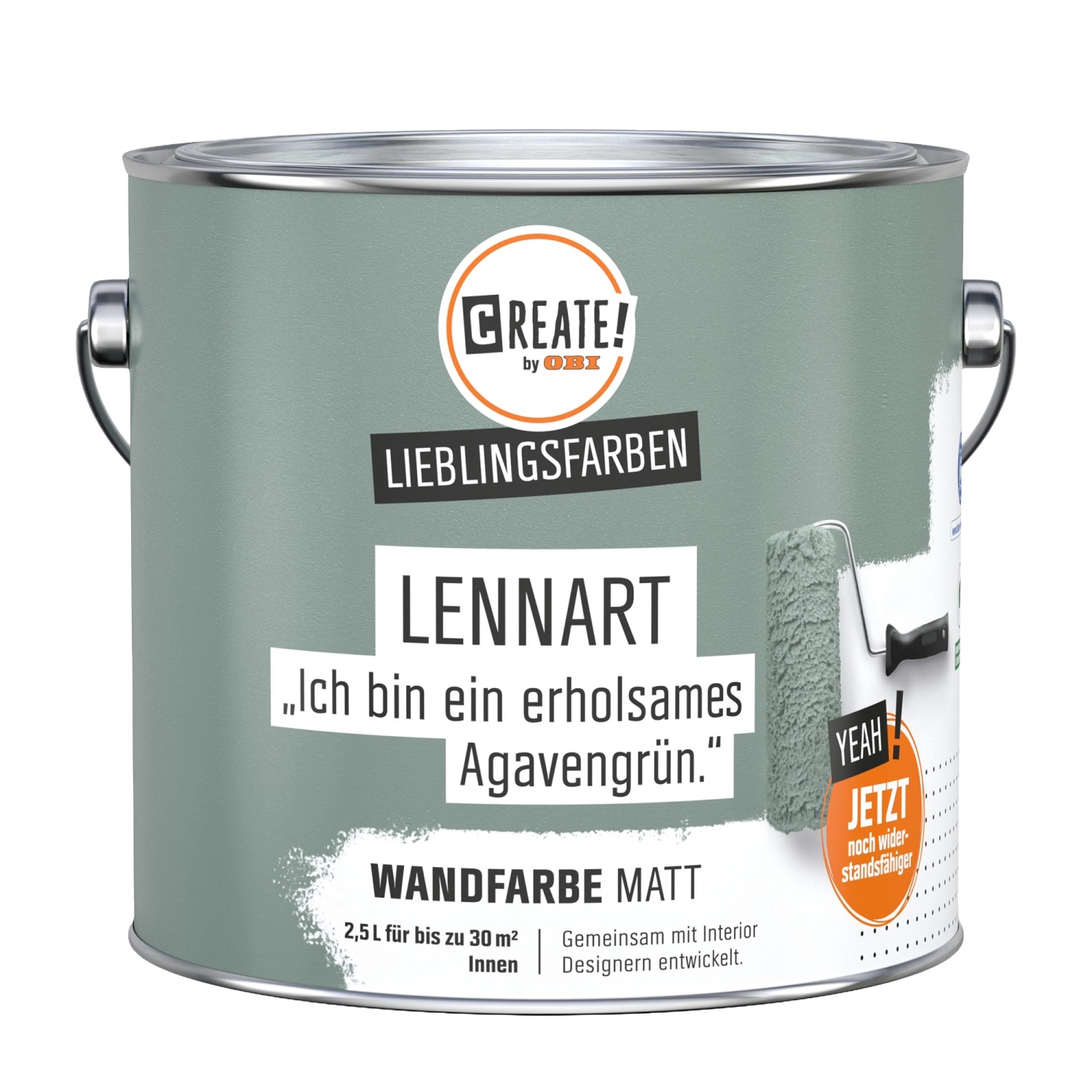 CREATE! by OBI Wandfarbe Lieblingsfarbe Lennart Agavengrün Matt 2,5 l