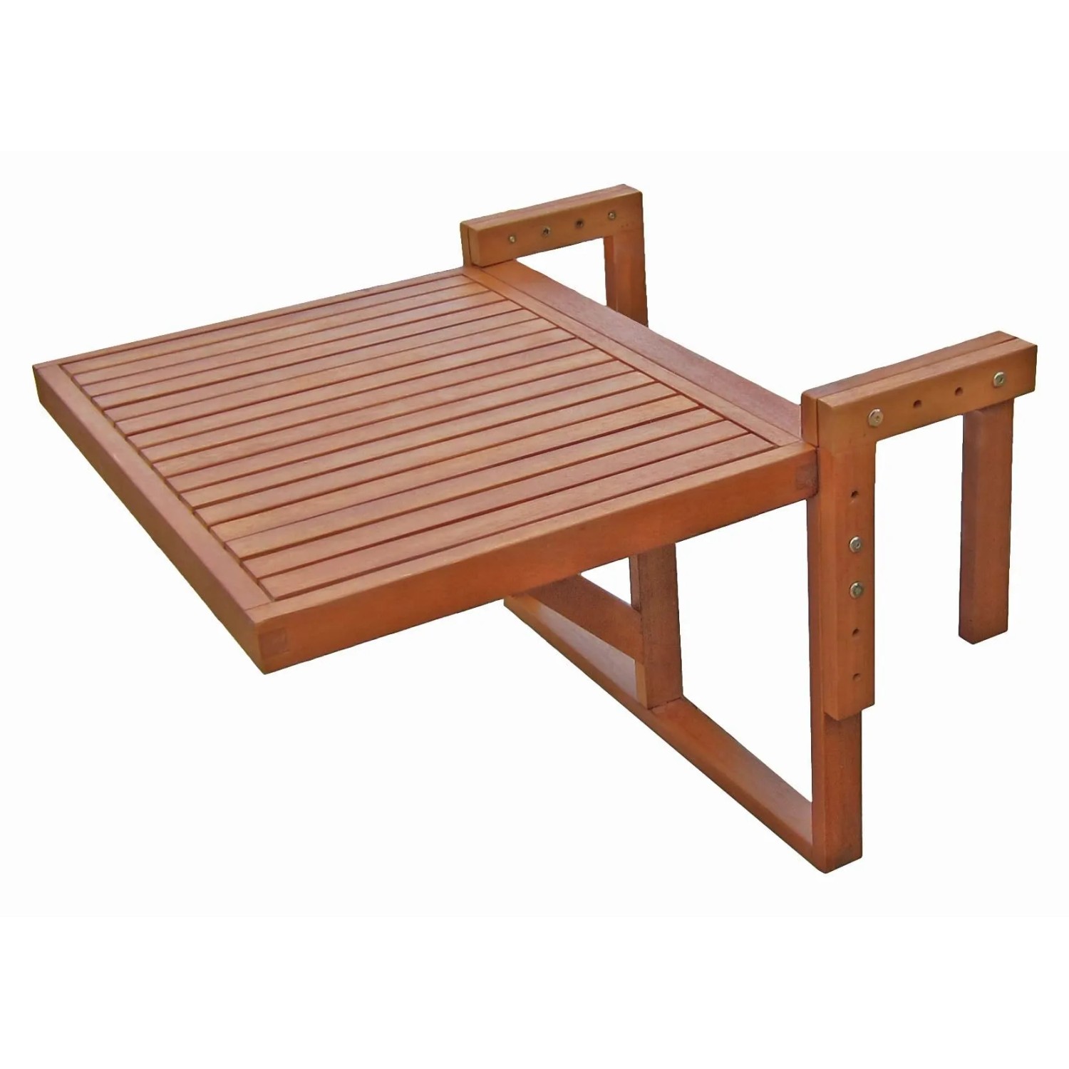 DELUKE Balkontisch PADUA Eukalyptus Natur 65x64x52cm Gartentisch Balkon-Tisch Kleiner Tisch Terrassentisch Verandatisch