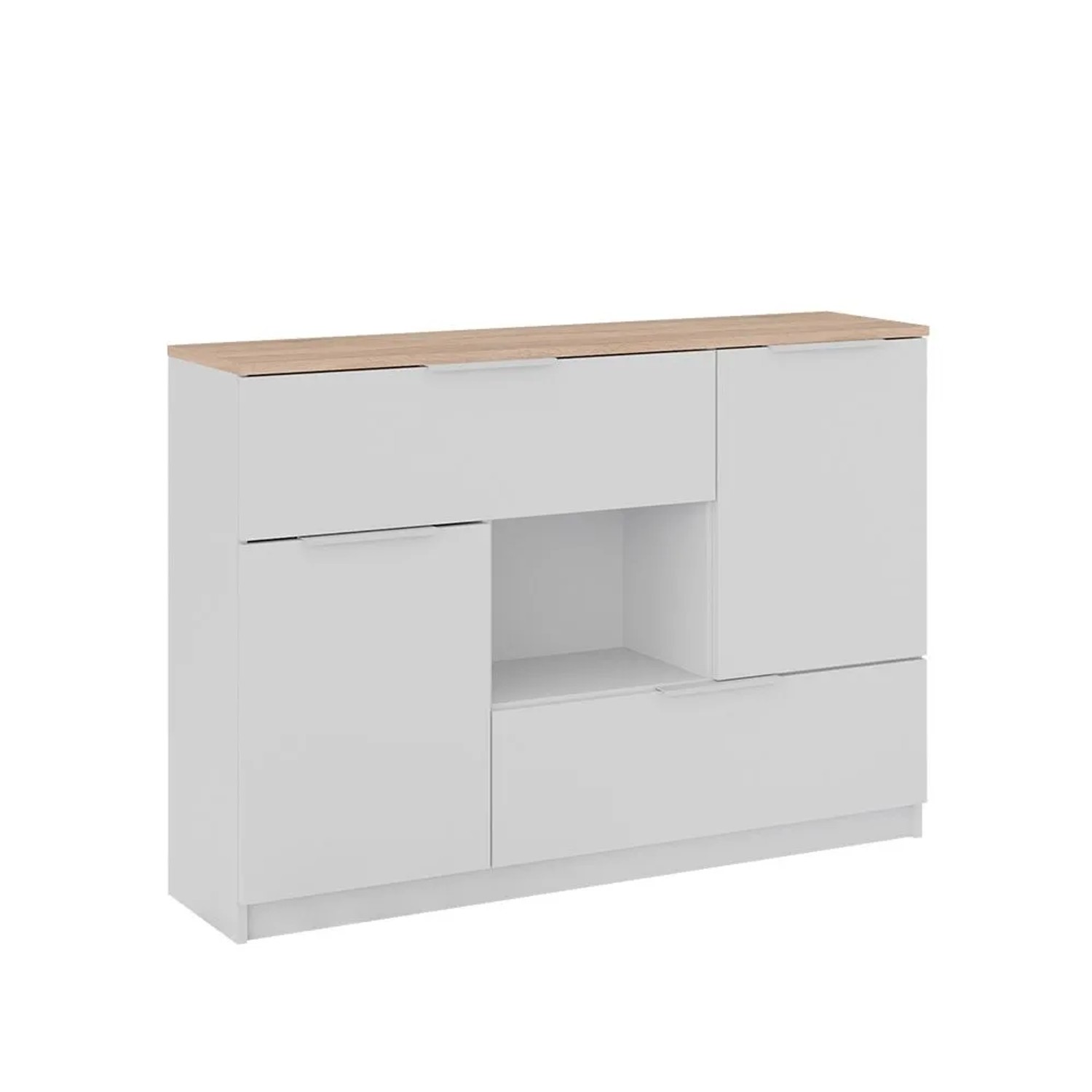 Vicco Kommode Betti Weiß Sonoma 120 x 84 2x Tür 2x Schublade und 1x Offenes Fache Art Nr 41613