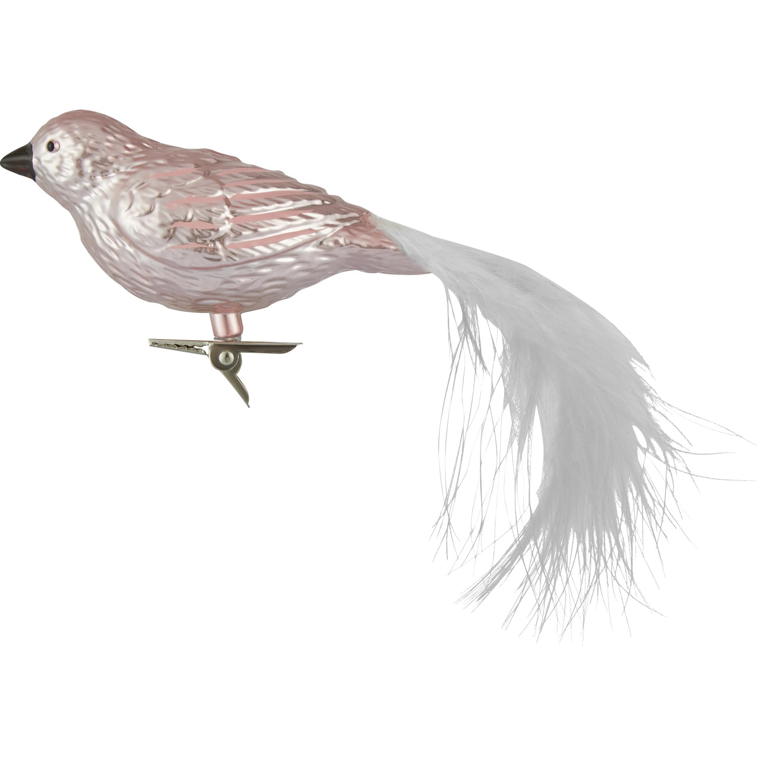 Weihnachts-Deko Kunststoffvögel mit Clip Rosa 2 Stück