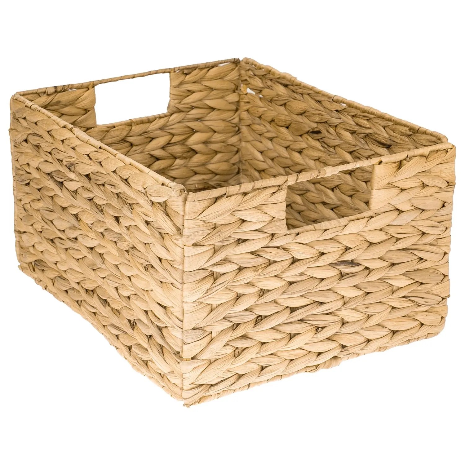 HMF 37241 Aufbewahrungskorb Faltbarer Korb Geflochten Wasserhyazinthe Seegras 36 x 28 x 20 cm