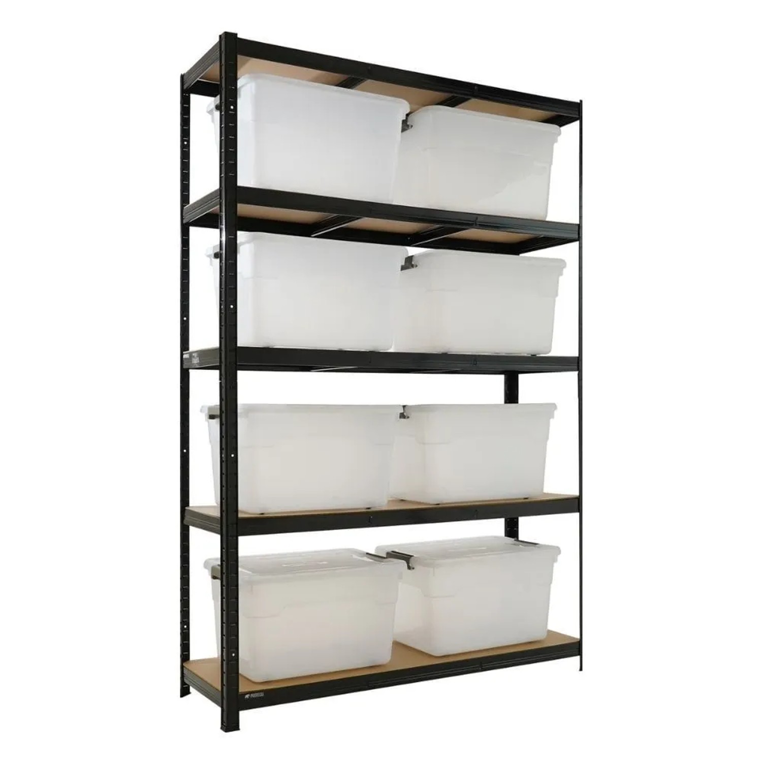 PROREGAL Schwerlastregal RAGNAR 180x120x40cm inkl. 8x Aufbewahrungsbox 45 Liter 5 MDF-Platten-Ebenen Fachlast 175kg Regal mit Boxen Aufbewahrung