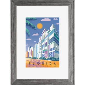 Silberner Kunststoff Bilderrahmen 13x18 cm mit klassischem Profil und eingelegtem Bild.