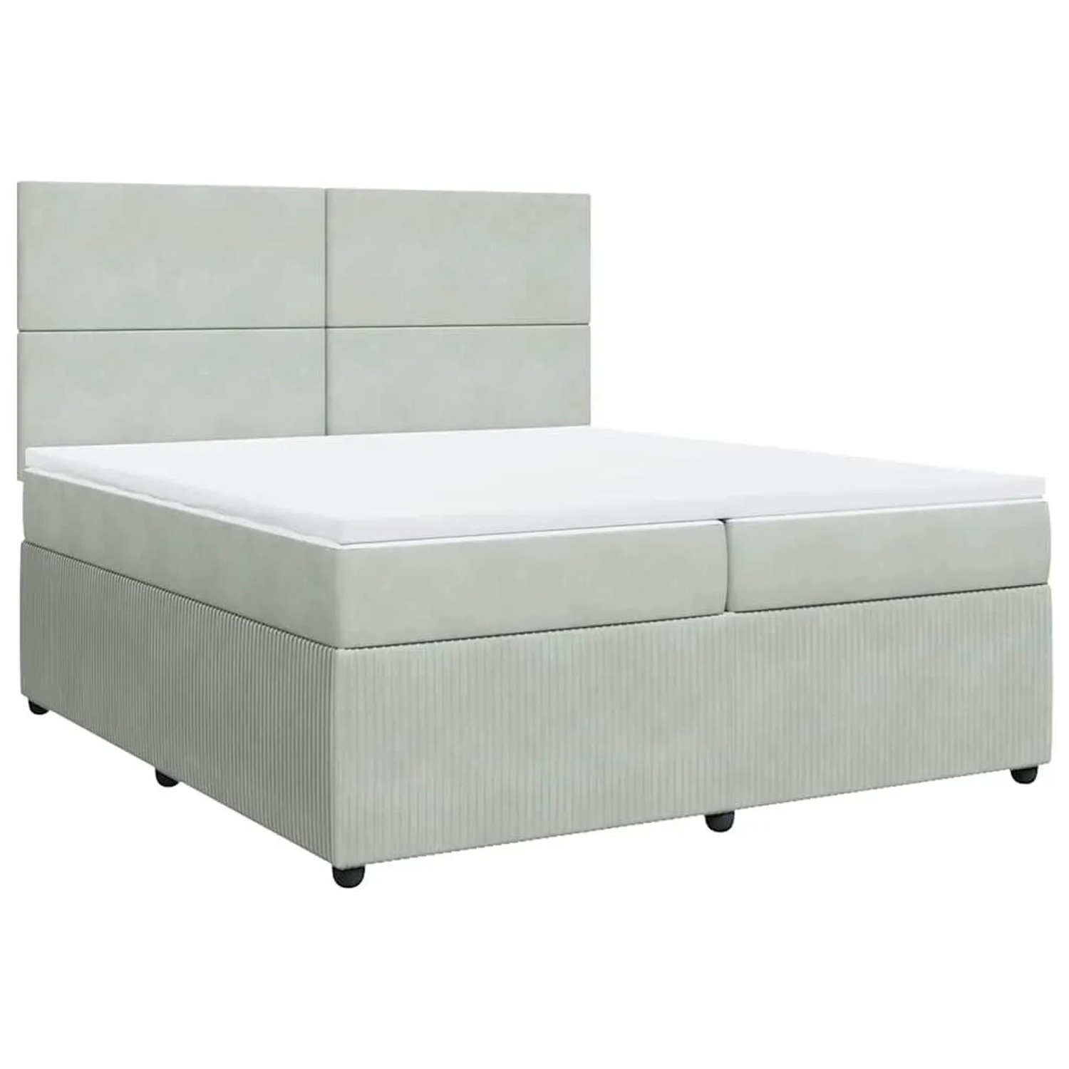 vidaXL Boxspringbett mit Matratze Hellgrau 200x200 cm Samt 3292424 günstig online kaufen