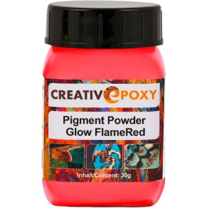 Rotes CreativEpoxy Tagesleuchtpigment Pulver, 30g, für Abtönfarben und Epoxidharz.