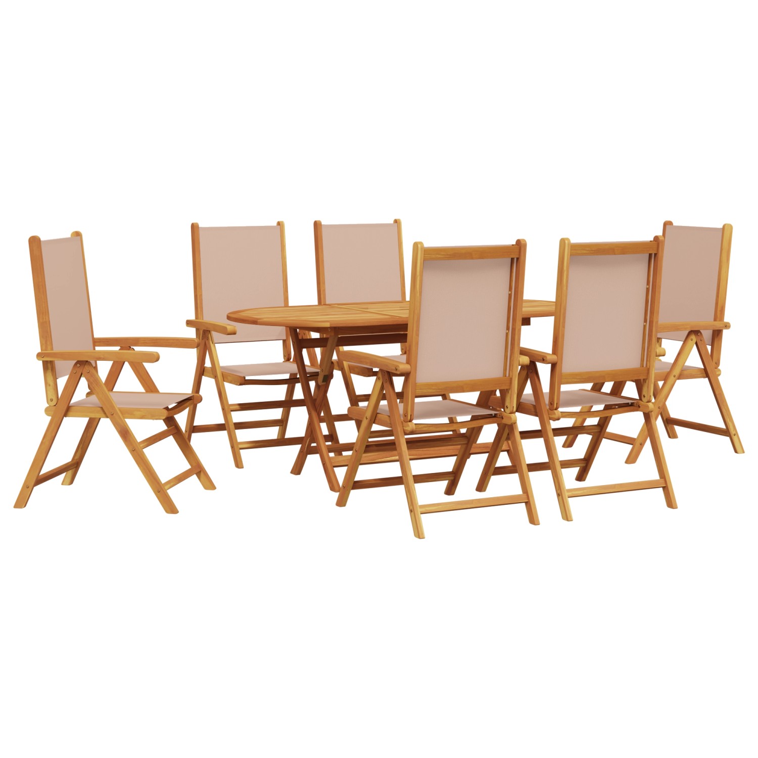 vidaXL 7-Teiliges Garten Dining Set Taupe Massivholz Akazie 3375747 günstig online kaufen