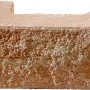 Bruchsteinmauer Pfeilerelement in Sandsteinoptik, halbes Element für Mauersysteme.