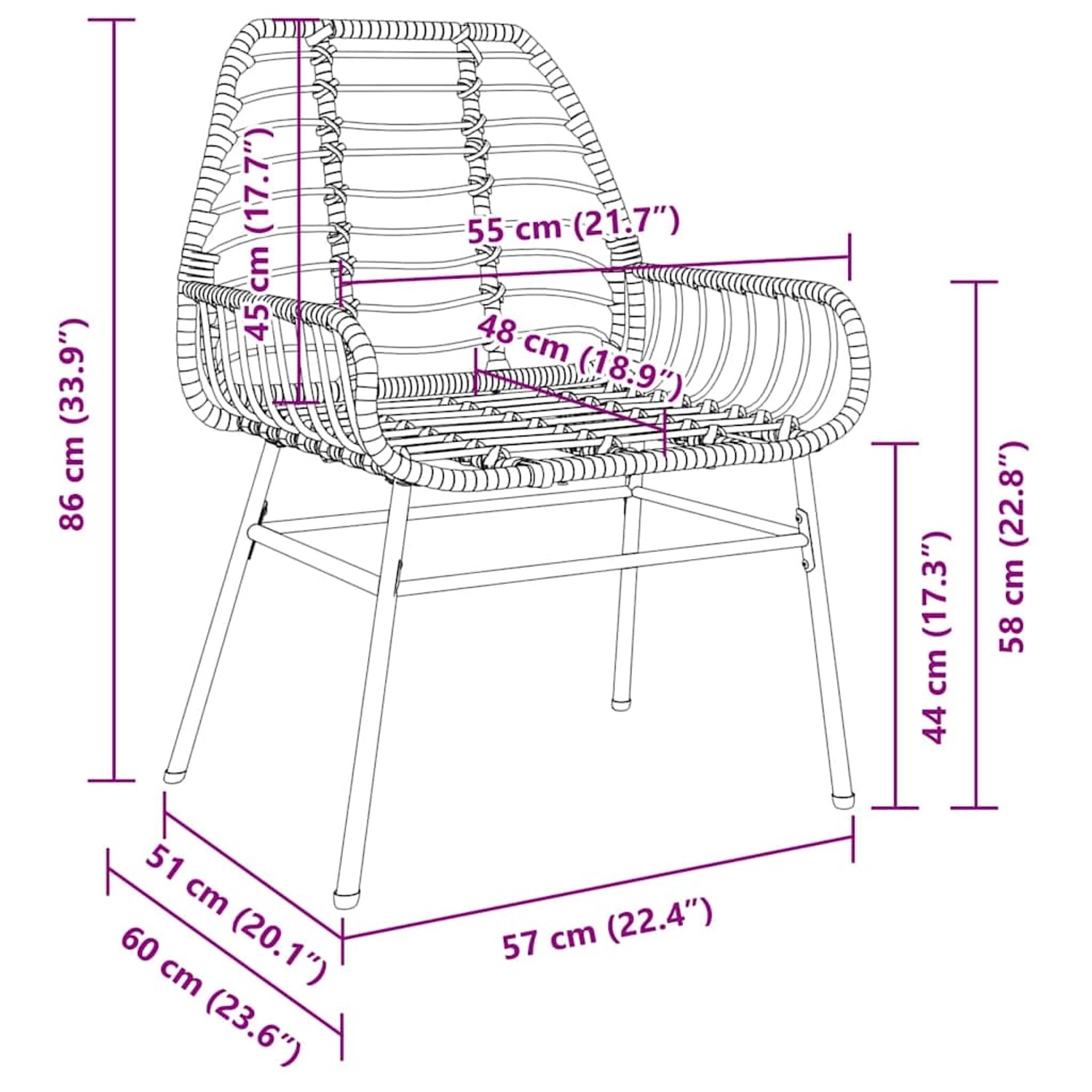 vidaXL Garten Essgruppe, 3-teilig, schwarz, Poly Rattan. Gartenmöbel Set mit Tisch und Stühlen.