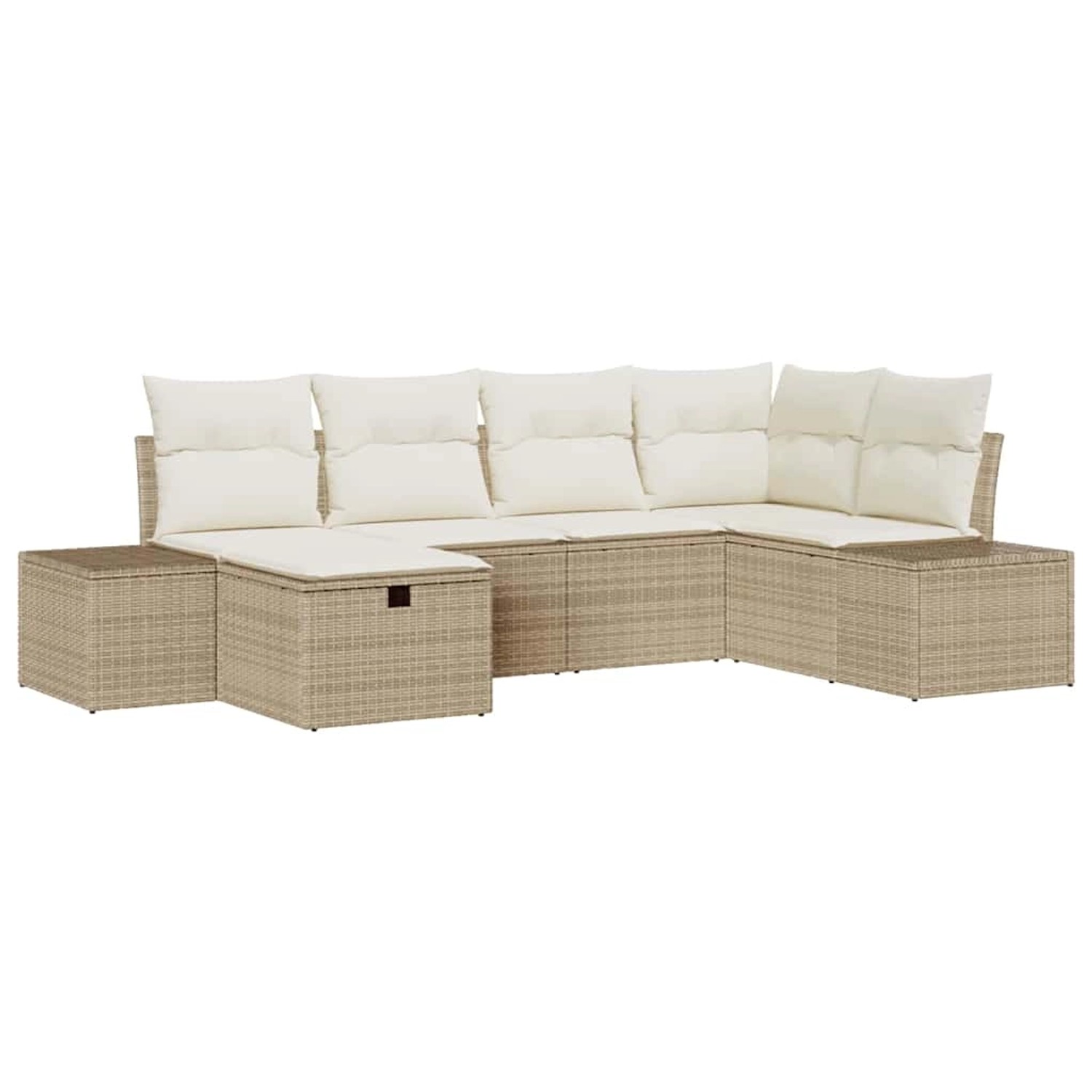 vidaXL 6-Teiliges Garten-Sofa-Set mit Kissen in Beige aus Poly Rattan 33593 günstig online kaufen