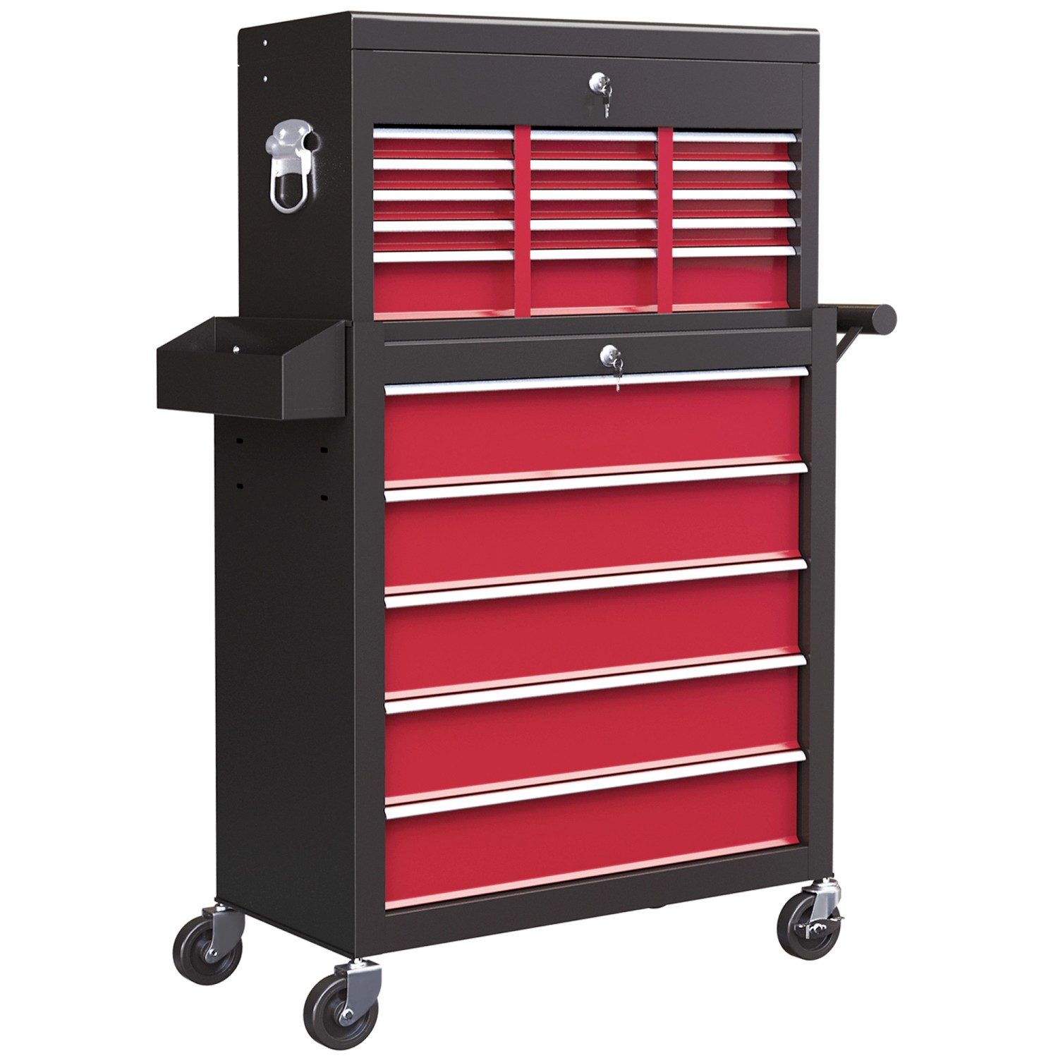 HOMCOM Werkzeugwagen Werkstattwagen Stahl Rot 76L x 33B x 75H cm günstig online kaufen