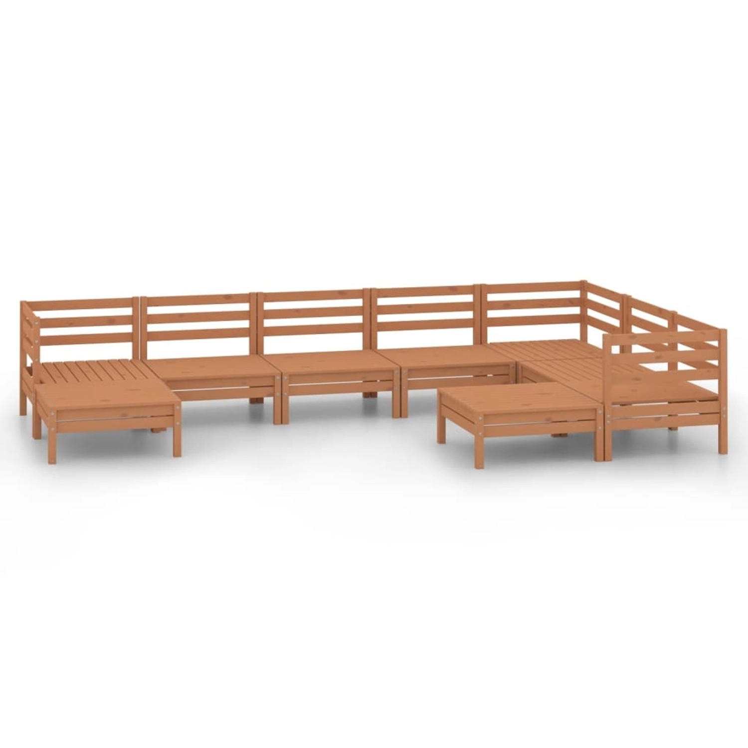 9-tlg. Garten-lounge-set Massivholz Kiefer Honigbraun günstig online kaufen