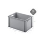 Graue PROREGAL Eurobox 56L mit Griff und Deckel, 32x40x60cm, ideal zur Aufbewahrung und Transport.