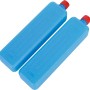 Zwei blaue Kühlakkus mit rotem Verschluss für Ventilatoren und Kühlboxen.