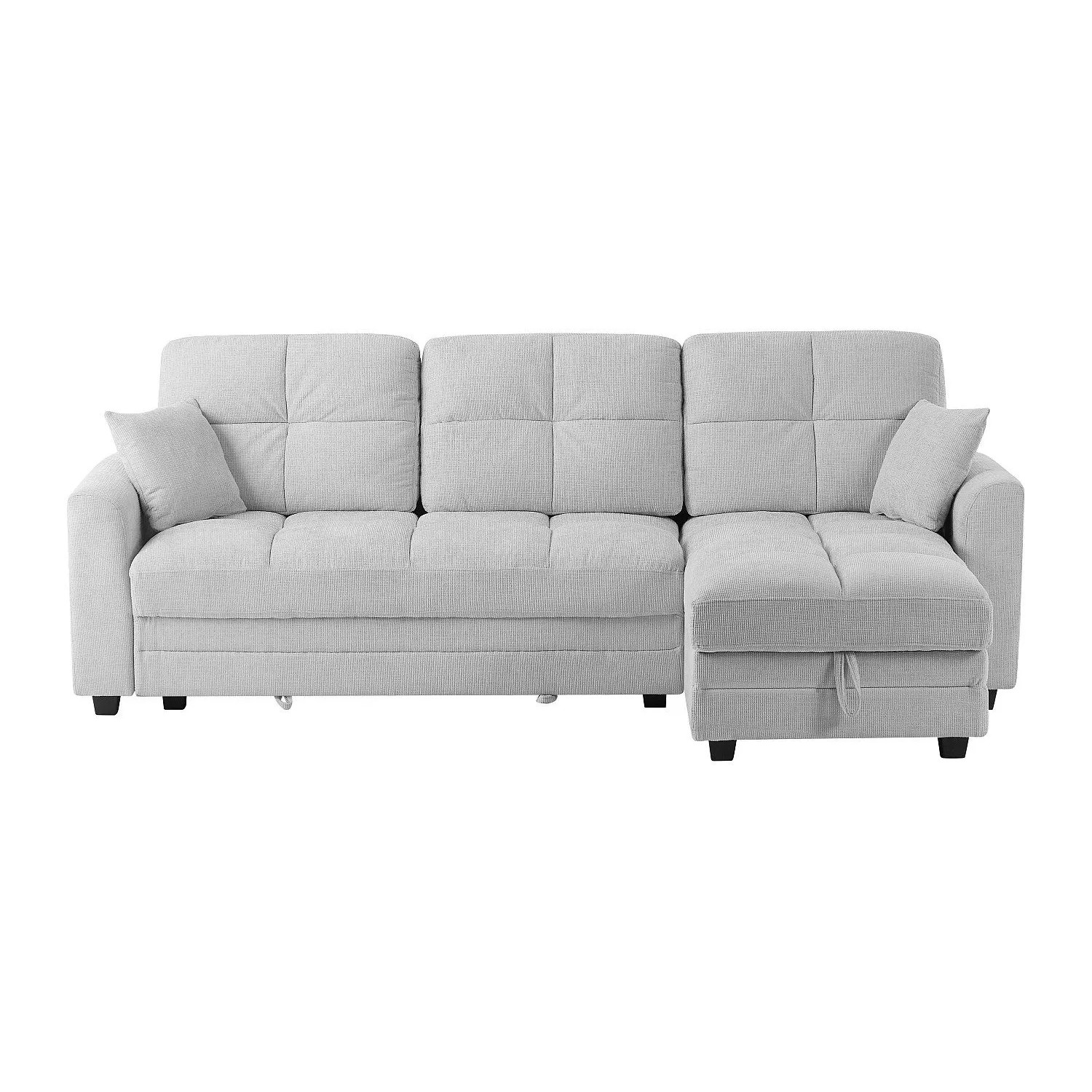 Vente-unique Schlafsofa Lumario Hellgrau 260 cm