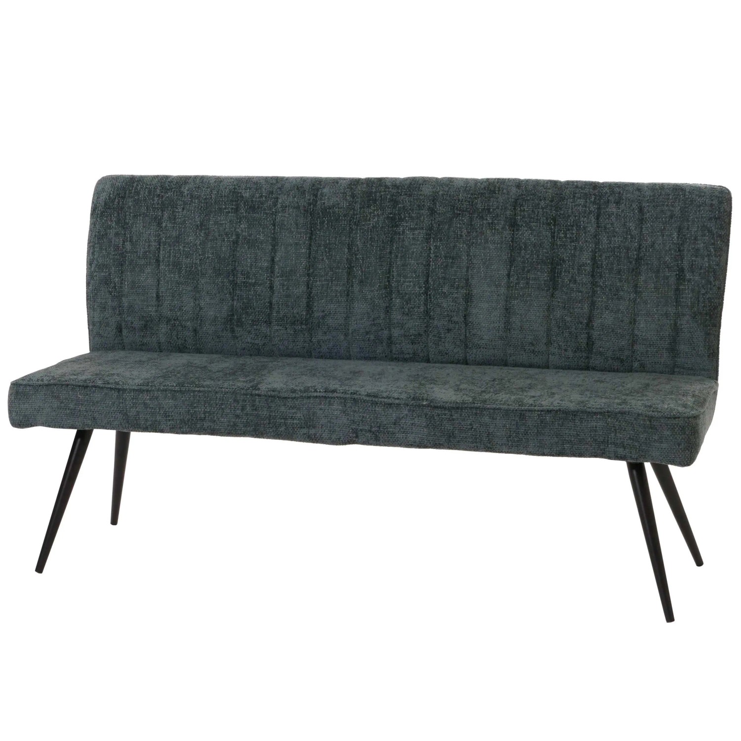 MCW Sitzbank K16 Rückenlehne Stoff/Textil Chenille Metall 160cm Blau-Grün
