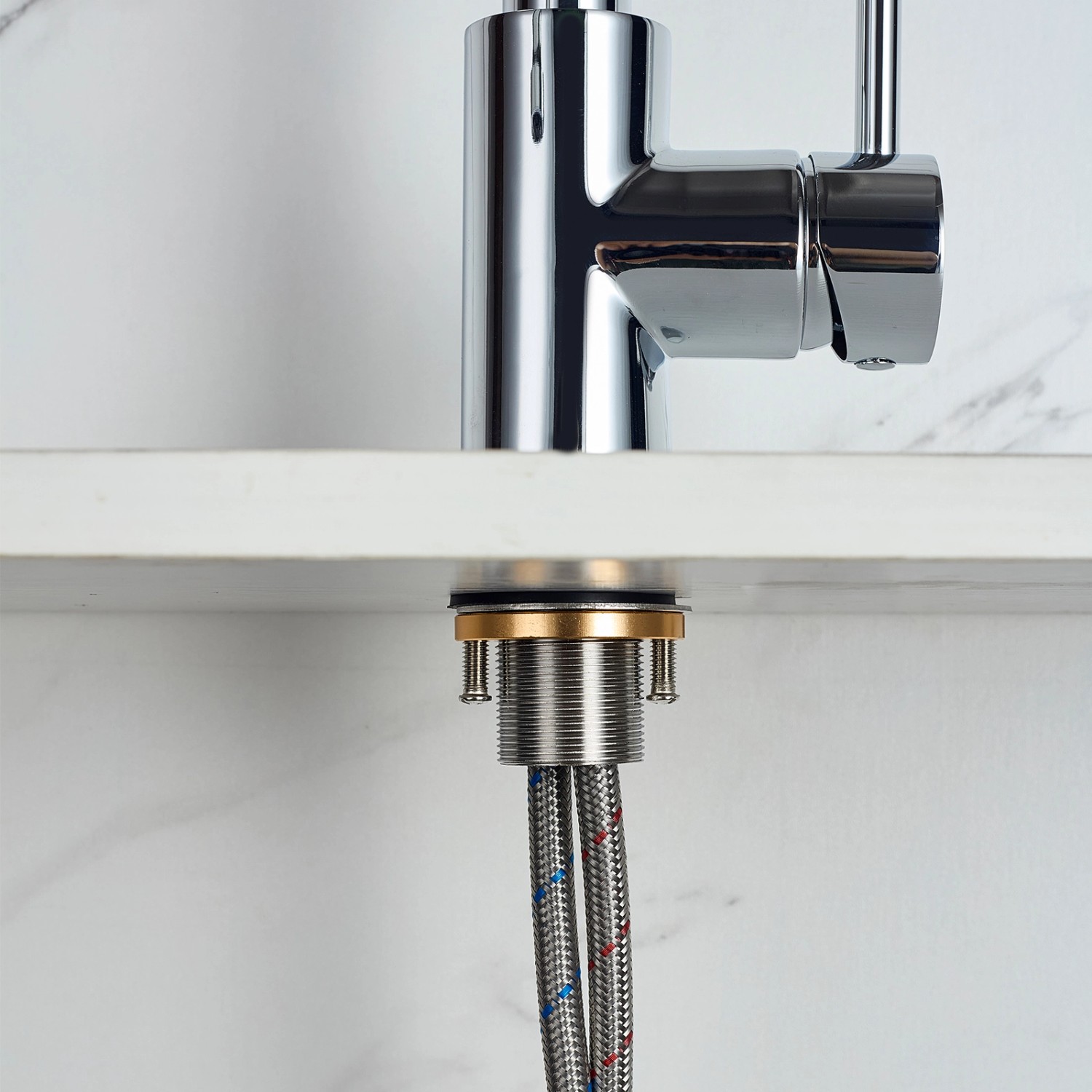 AICA Hochdruck Wasserhahn 43x21x12cm Chrom Küche Abnehmbarer Mischbatterie und Drehbarer 360° Spiralfeder Bad Küchenarmatur_8