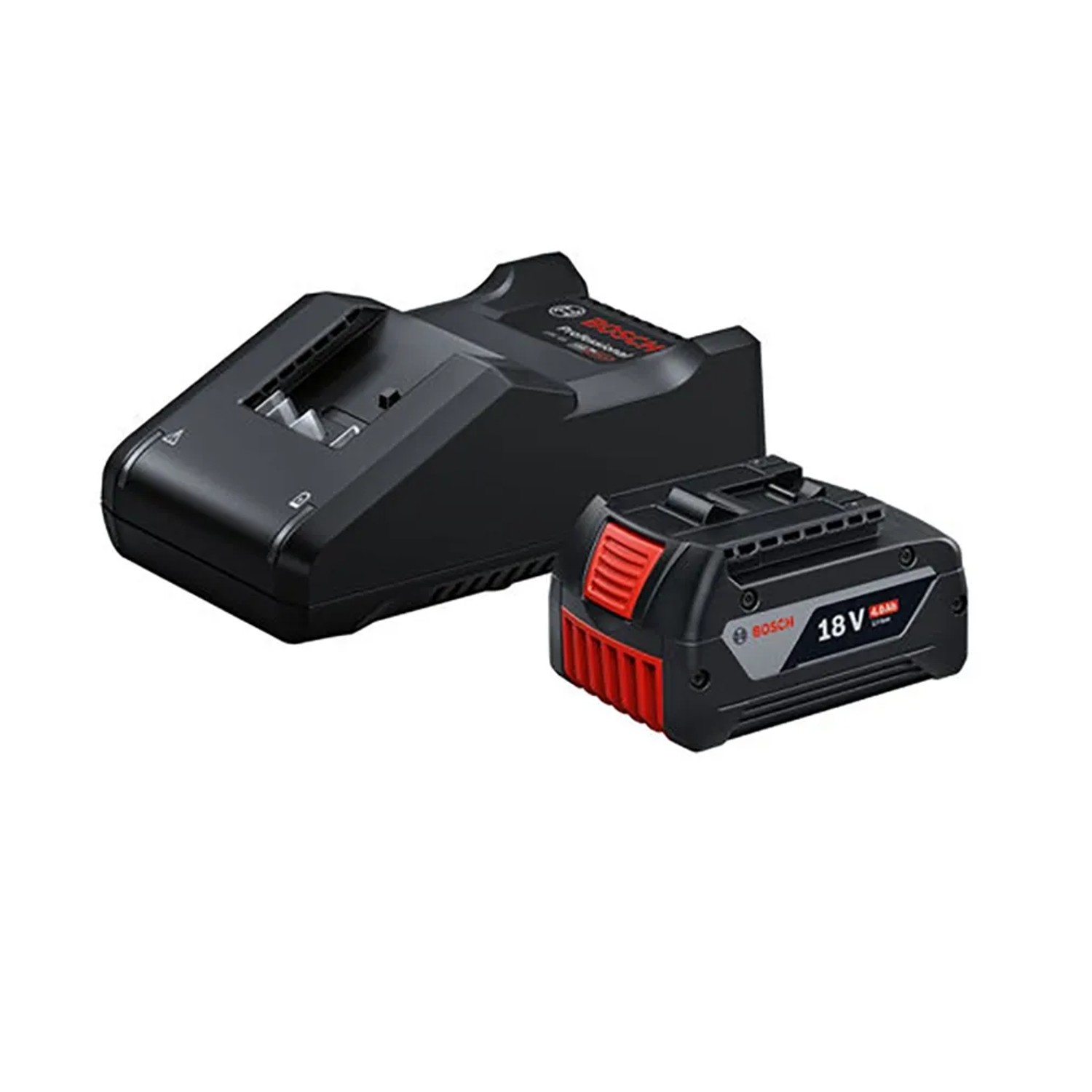 Image of BOSCH PROFESSIONAL Akku-Set, 1 x Akku GBA 18V 4,0 Ah und 1 x Ladegerät GAL 18V-40 - schwarz