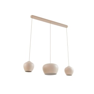 Cremefarbene Lucande Pendelleuchte Malisa, 3-flammig, im skandinavischen Stil für Wohnzimmer.