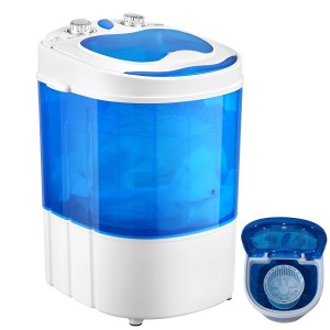 Steinborg Mini Waschmaschine für Camping, 3 kg, 150 Watt, blau-weiß.