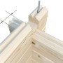 Detailaufnahme: Eckverbindung der Palmako Holzgarage, Blockbohlenbauweise mit 70mm Abstand.