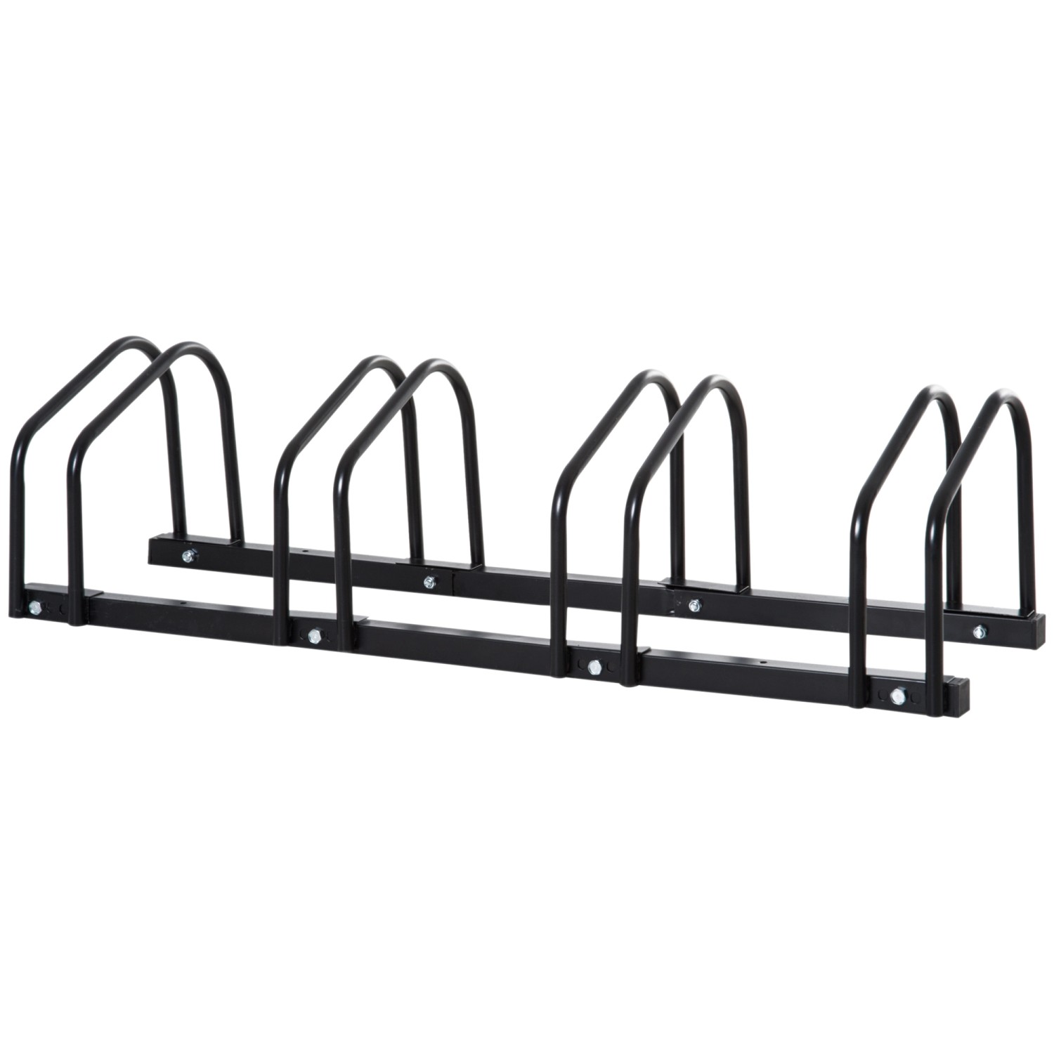 HOMCOM Fahrradständer Wetterfest Boden- Wandmontage Stahl Schwarz 110x33x27 günstig online kaufen