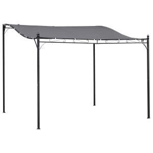 Graue Outsunny Pergola aus Metall und Polyester, 297x297 cm, für Garten und Terrasse.