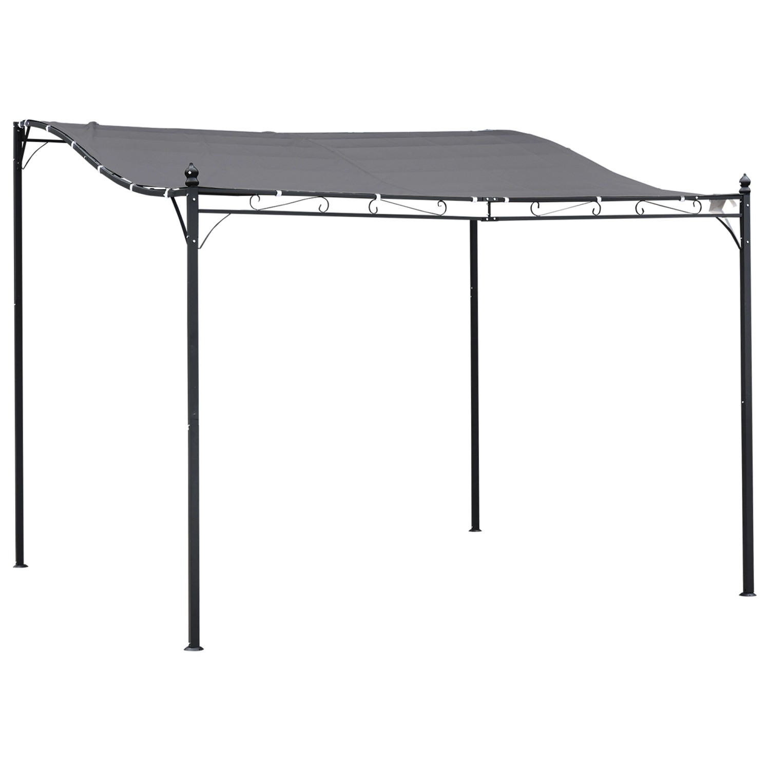 Outsunny Pergola Gazebo Metall Polyester Grau 297L x 297B cm günstig online kaufen