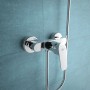 Aufputz Brausearmatur Ceraflex von Ideal Standard in Chrom, mit Brauseschlauch.