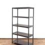 Graues PROREGAL Kunststoffregal Big Grey Bear mit 5 Böden, Fachlast 160kg, 180x110x46cm.