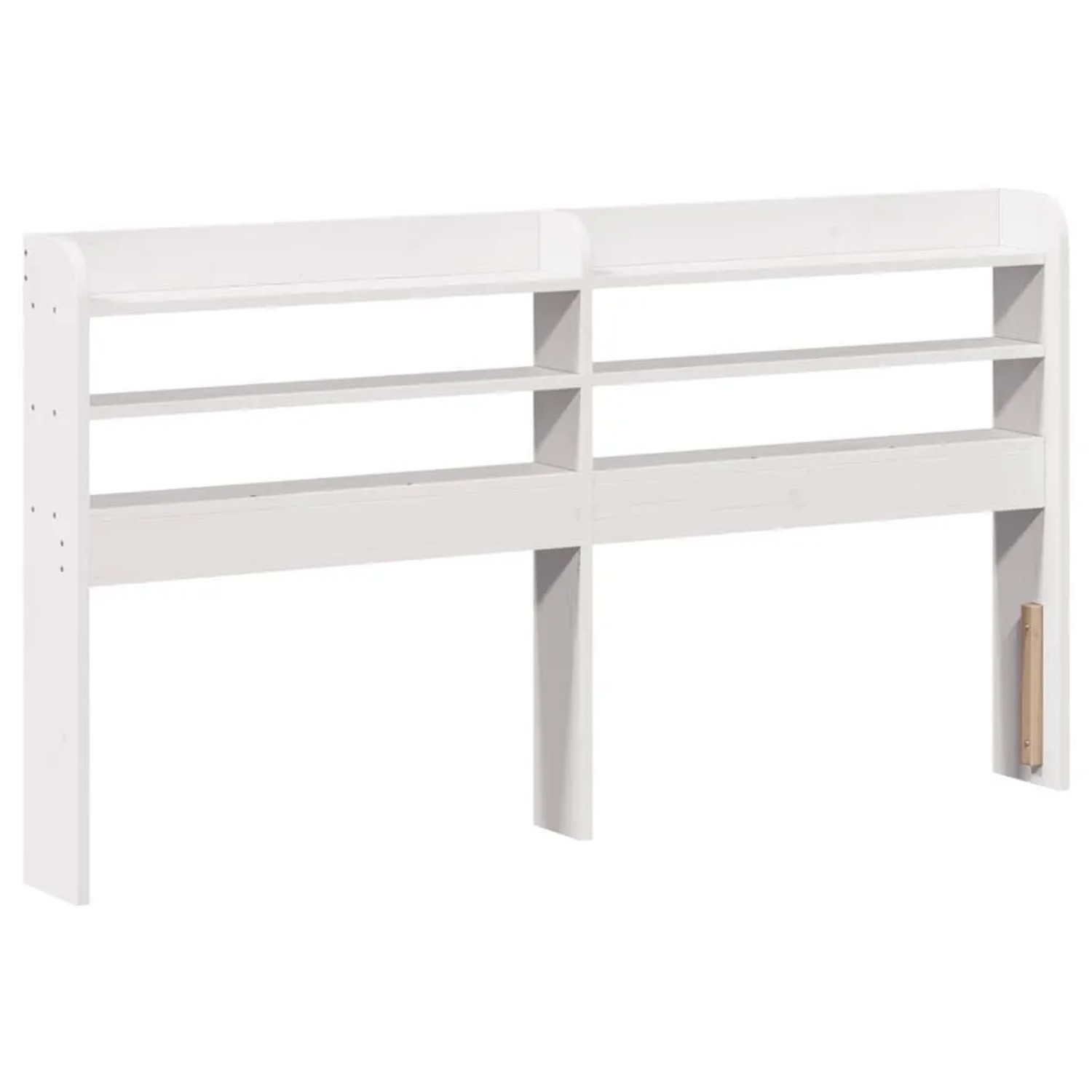 vidaXL Kopfteil mit Ablagen Weiß 140 cm Massivholz Kiefer 850951