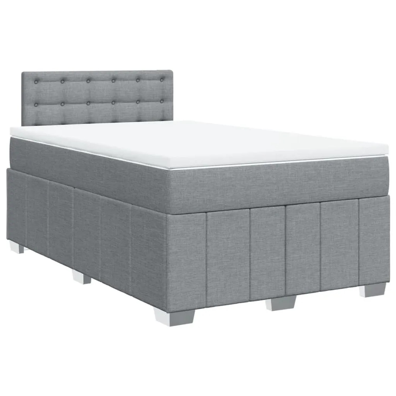Thumbnail - vidaXL Boxspringbett mit Matratze Hellgrau 120x200 cm Stoff 3287049