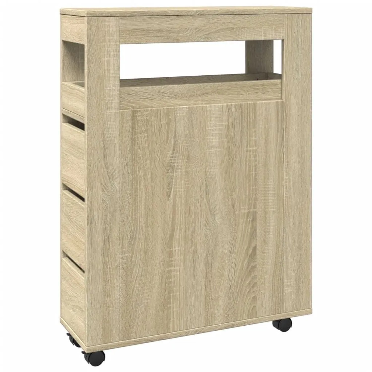 vidaXL Schmaler Badschrank mit Rädern Sonoma-Eiche Holzwerkstoff 855270 günstig online kaufen