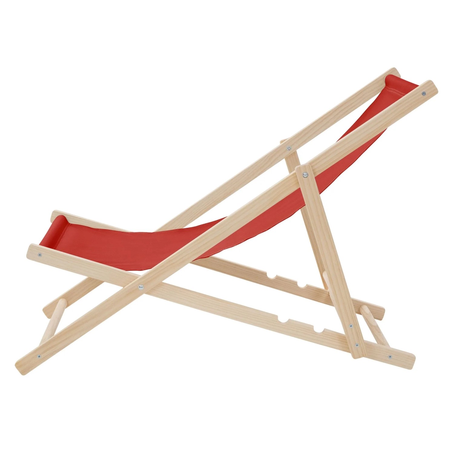3er Set: Roter, klappbarer Holz-Liegestuhl von ECD Germany für Garten und Balkon.