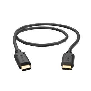 Schwarzes Hama USB-C Ladekabel, 0,5 m, mit vergoldeten Steckern für Hausautomation.