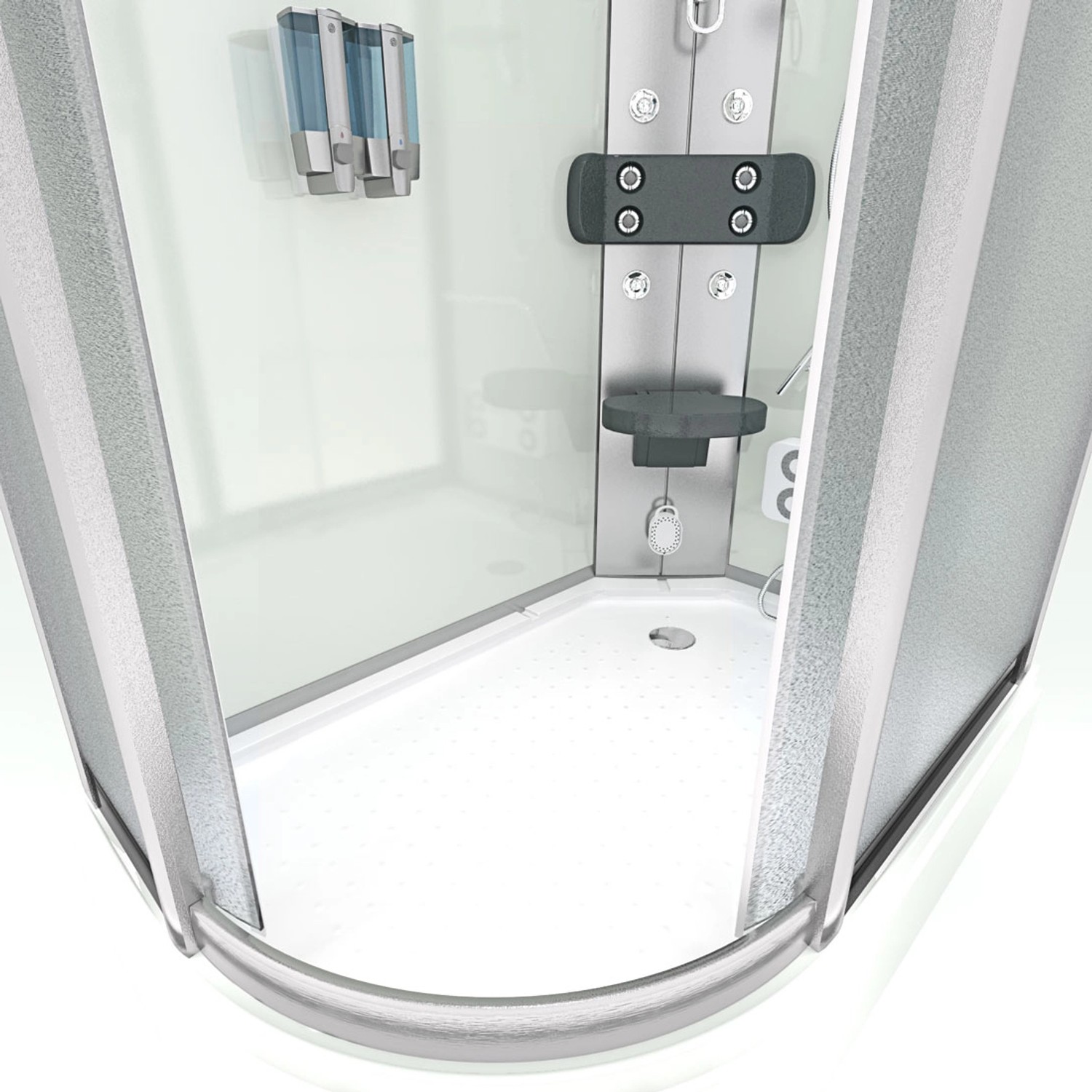 AquaVapore Duschkabine 120x80 mit Dampfsauna, Regendusche, Massagedüsen und Klappsitz.