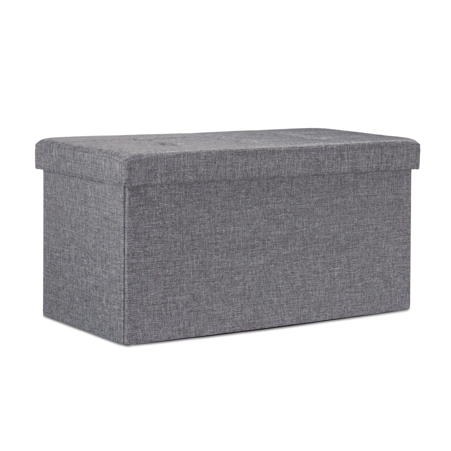 Relaxdays Sitzbank Leinen Dunkelgrau Faltbar 38 cm x 76 cm x 38 cm