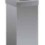 Eckiger, silberner Edelstahl Mülleimer Haiti mit Push-Deckel, 110 Liter.