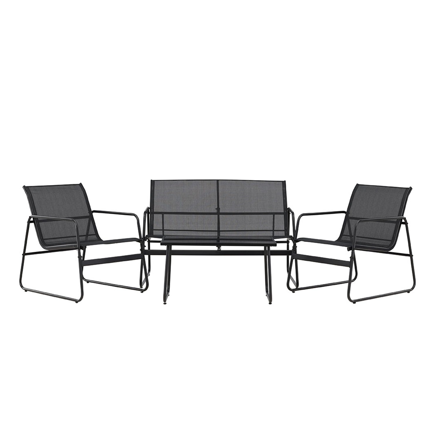 ebuy24 Scopello Loungeset 1 Sofa 2 Stühle 1 Couchtisch Schwarz Tisch cm H41 günstig online kaufen
