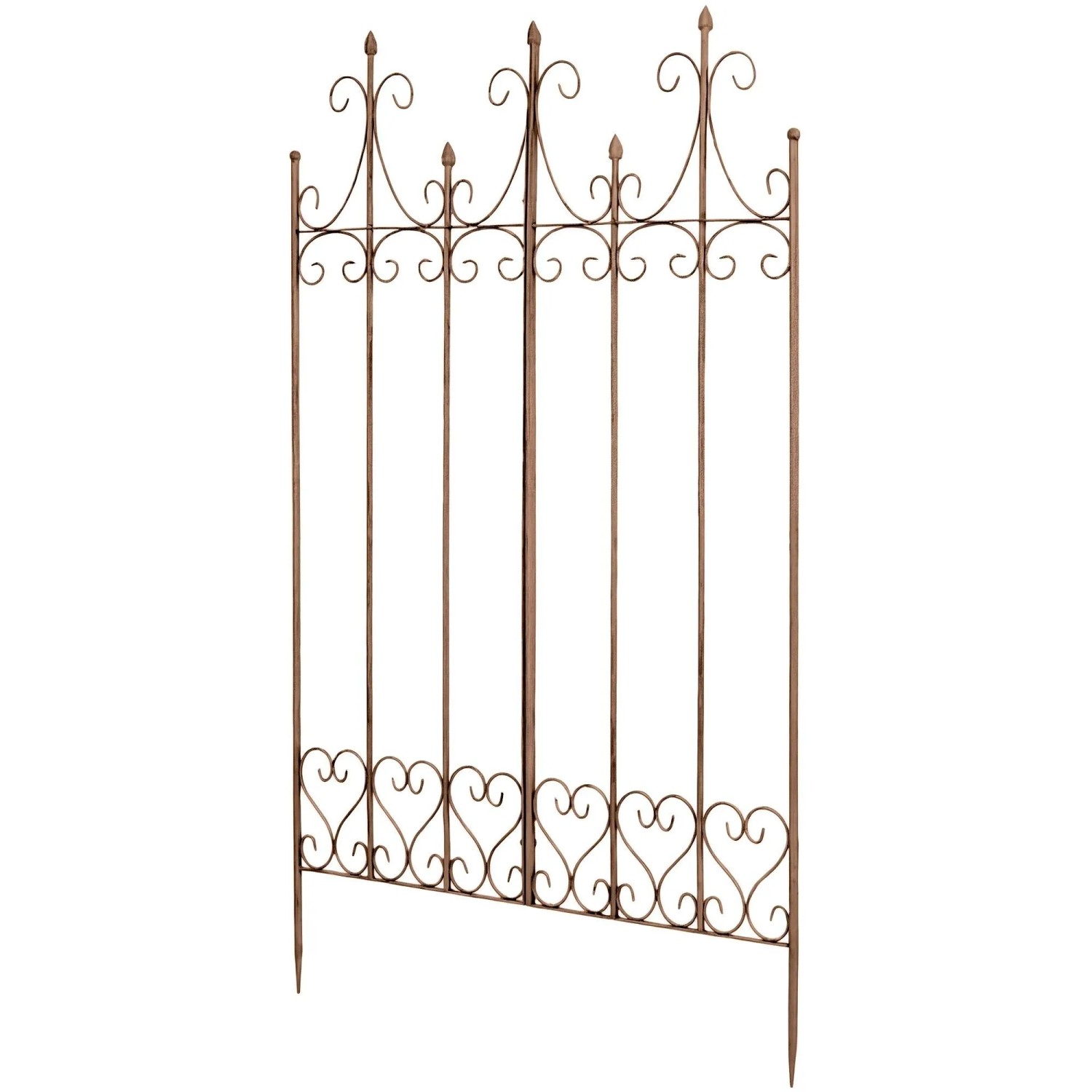 DELUKE Rankgitter KALLE 100x2x150cm Metall Antik-Braun Rankhilfe Kletterpflanzen Gartendekoration