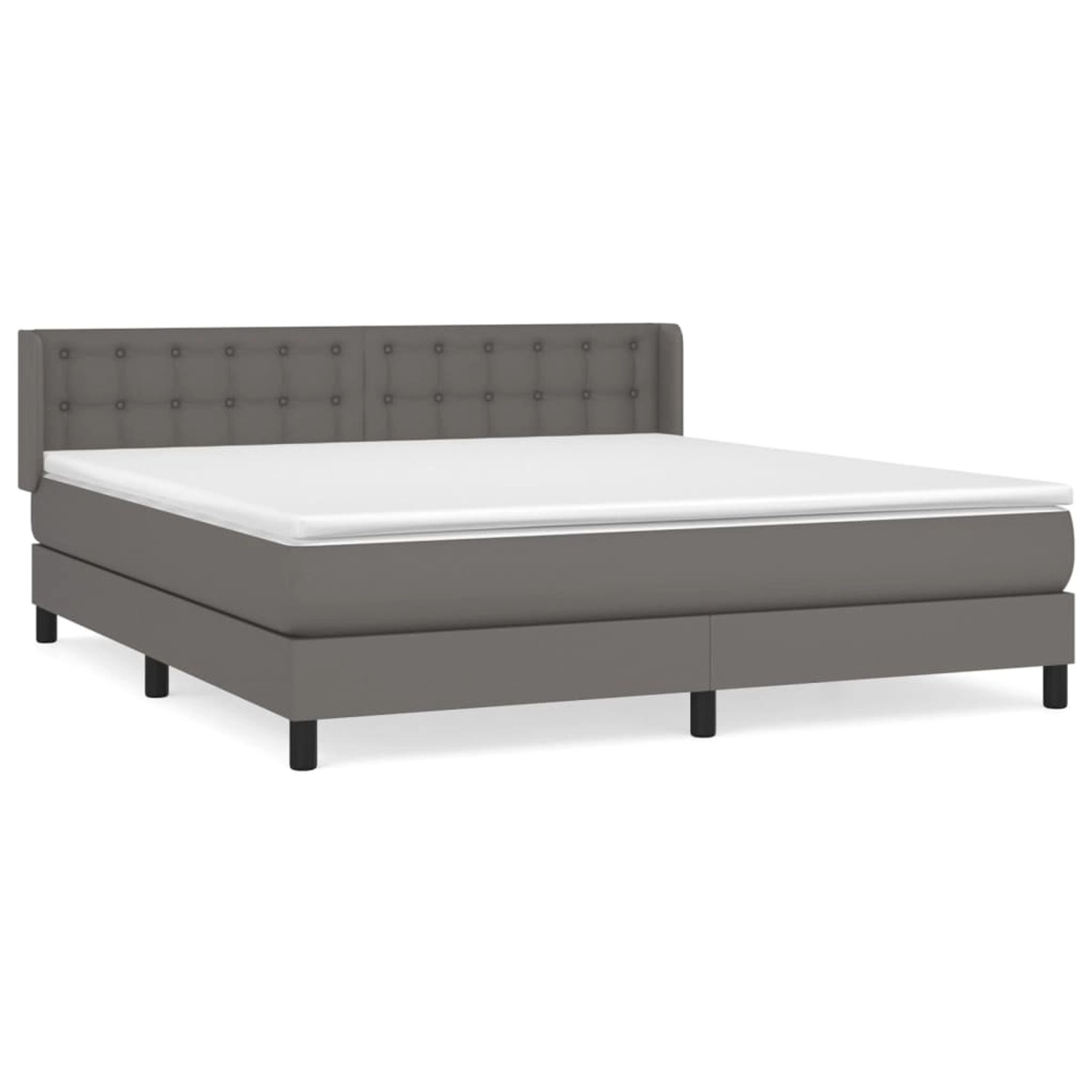 vidaXL Boxspringbett mit Matratze Grau 180x200 cm Kunstleder1376424 günstig online kaufen