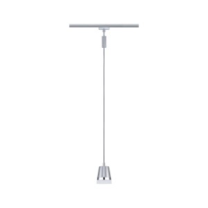 Paulmann Pendel Cone URail, chrom matt, Ø 8,4 cm, für LED-Schienensysteme. Elegante Hängeleuchte mit konischem Schirm.
